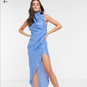 ASOS cowl neck drape detail dress with open back